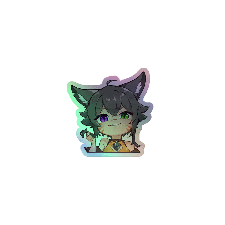 WolfcatRisi Mischievous Holographic Sticker product image (1)