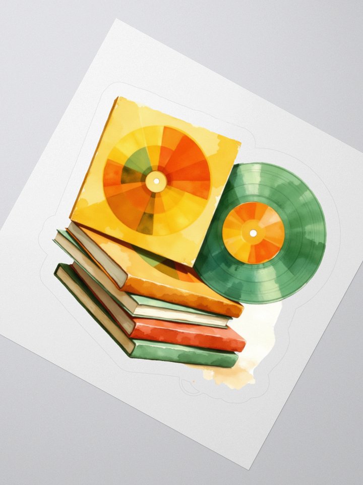 Vinyl Record and Books Kiss Cut Stickers product image (5)