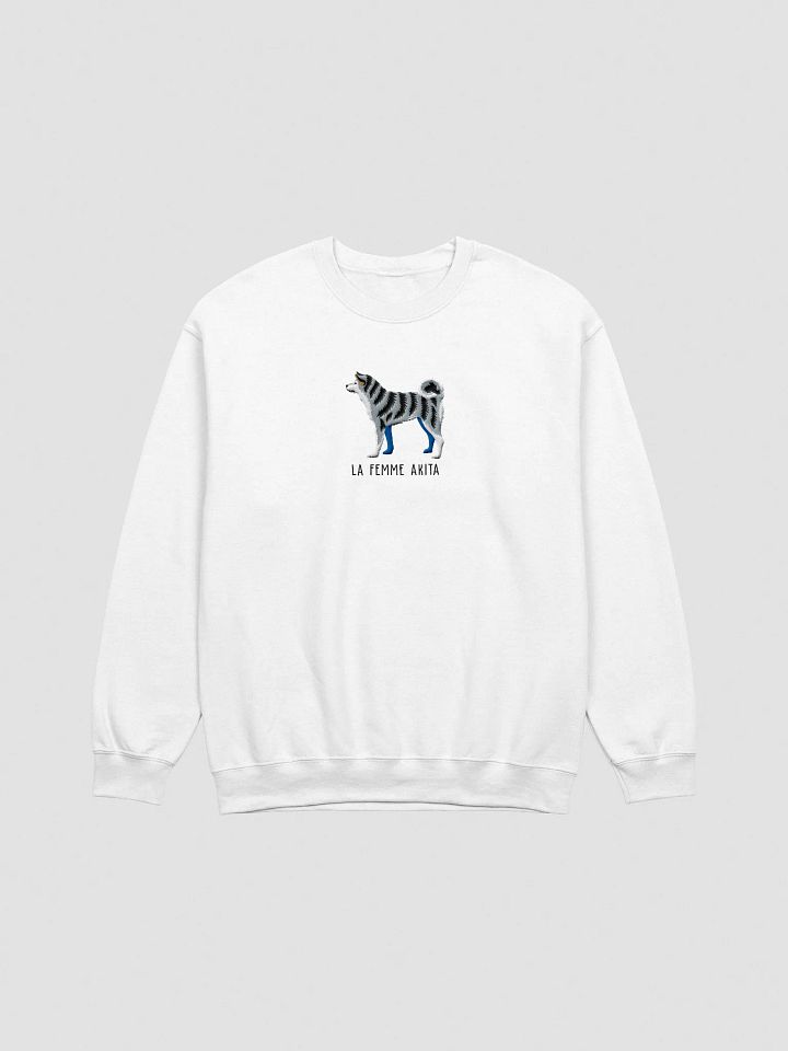 La Femme Akita Sweatshirt (Embroidered) of a Japanese Akita Inu(Blue Brindle) product image (13)
