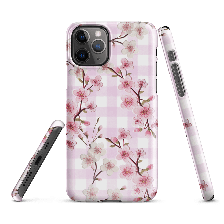 Cherry Blossom Checkered Snap Case for iPhone® product image (1)