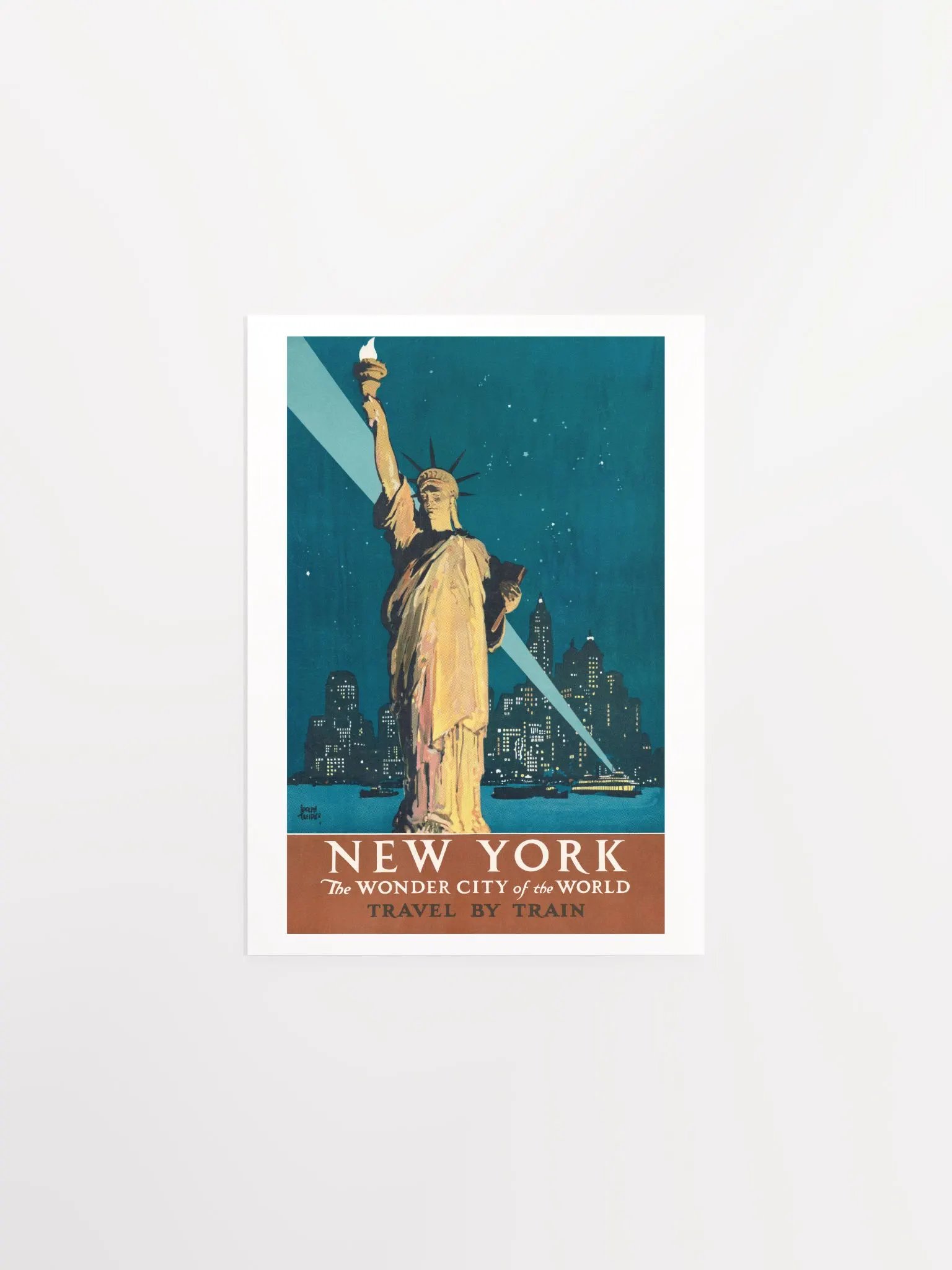 Vintage New York Travel by Train Poster Print product image (1)
