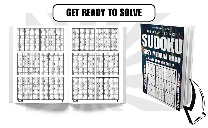 600 Easy, Medium, Hard Sudoku Puzzles | Ebook | Printable product image (2)