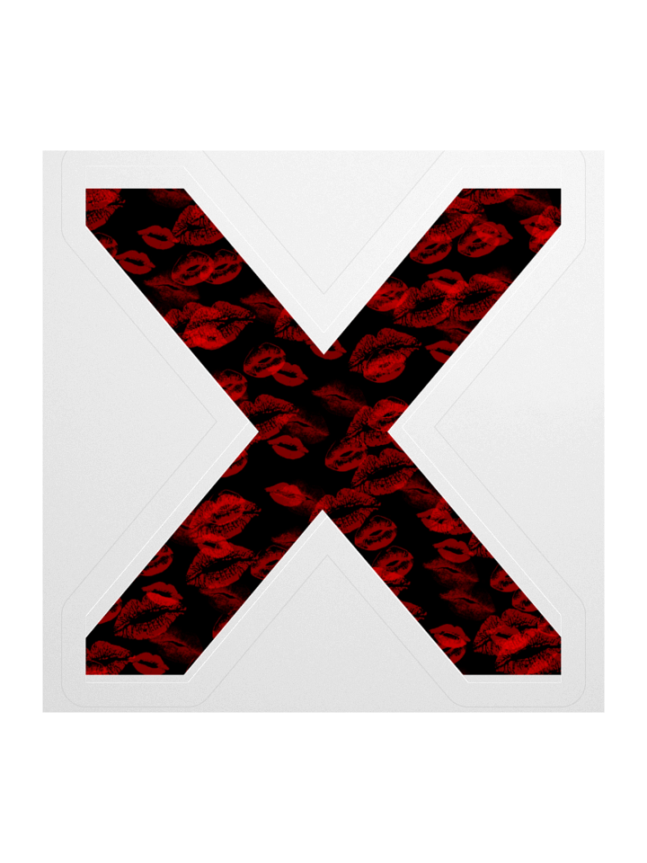 Black X Red Lipstick Kisses | Kiss-cut Sticker product image (1)