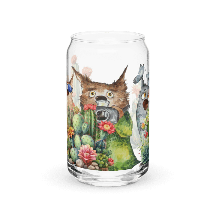 Desert Bloom: A Tale of Resilience Glass Can | 16 oz Friendship Blossoms Drinkware product image (1)