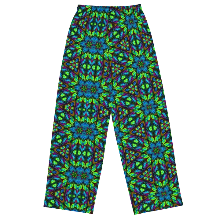 Green Blue Triangle Kaleidoscope Wideleg Pants product image (1)