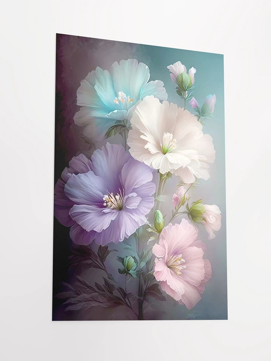 Serene Pastel Blooms Poster: Soft-Hued Floral Art for Relaxing Home Decor Matte Poster product image (4)