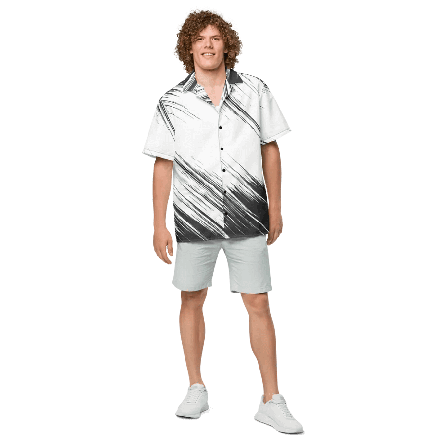 Chaos in Monochrome Hawaiian Shirt product image (4)