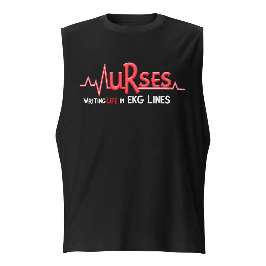 EKG Heartbeat Nurses Muscle Tank product image (1)