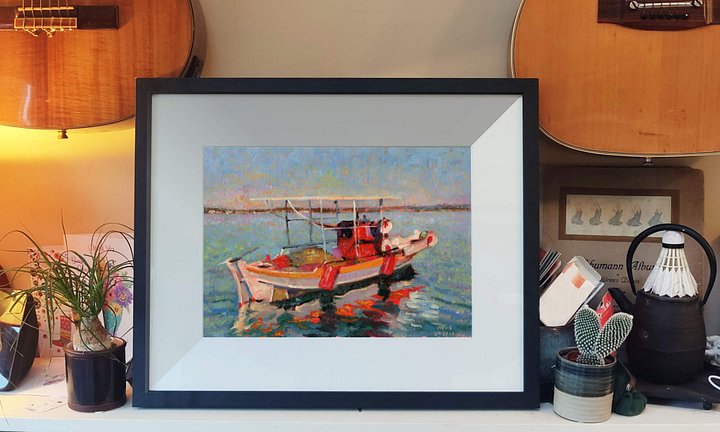 240313 Greek Caique 2 Original Study Artwork. product image (2)