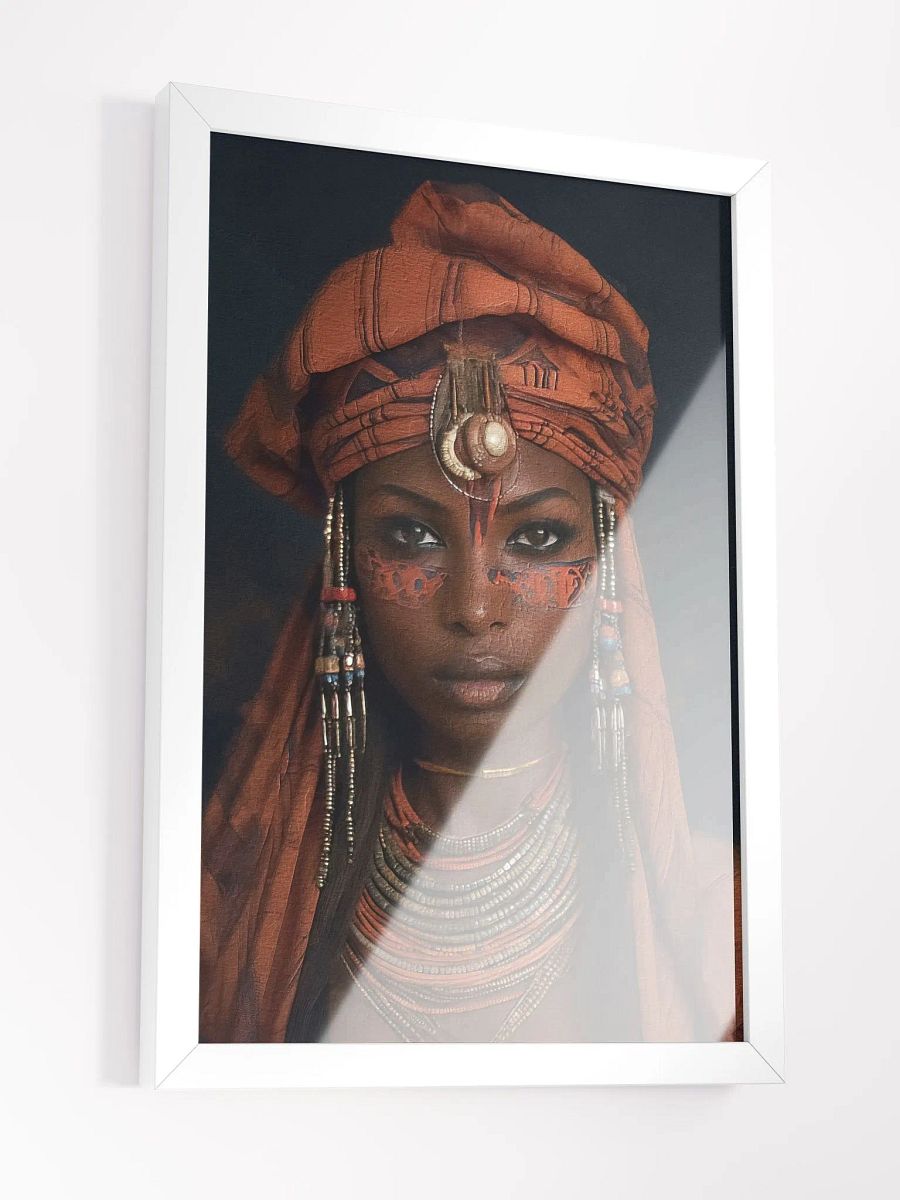 African Woman in Traditional Head Dress, Multi-Colored Jewelry Poster Print, Framed product image (12)