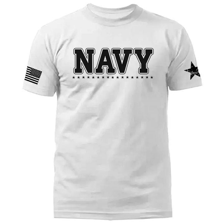 Navy Military Patriotic US Flag Veteran Graphic T-shirt product image (1)
