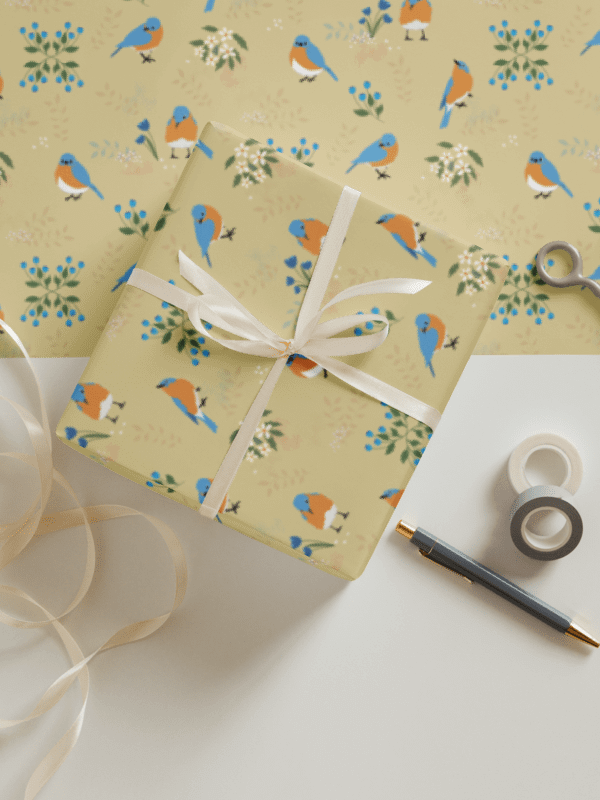 Bluebird Wrapping Paper Set 1 in Tan product image (1)