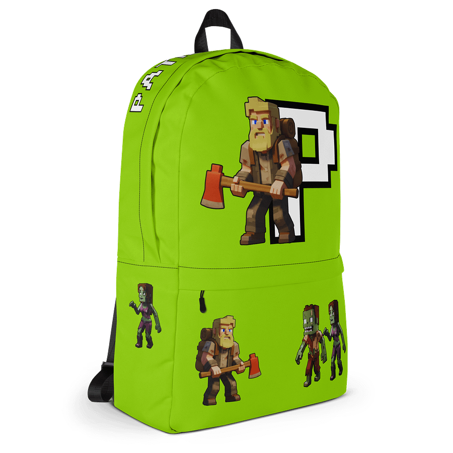 Patient PixelZ All-Over Print Backpack (Neon Green) product image (3)
