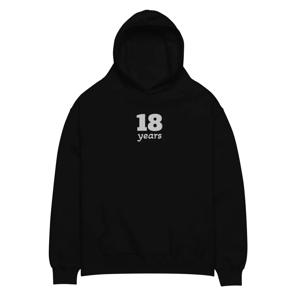 18 Years Anniversary or Age Embroidered Unisex Oversized Hoodie product image (2)