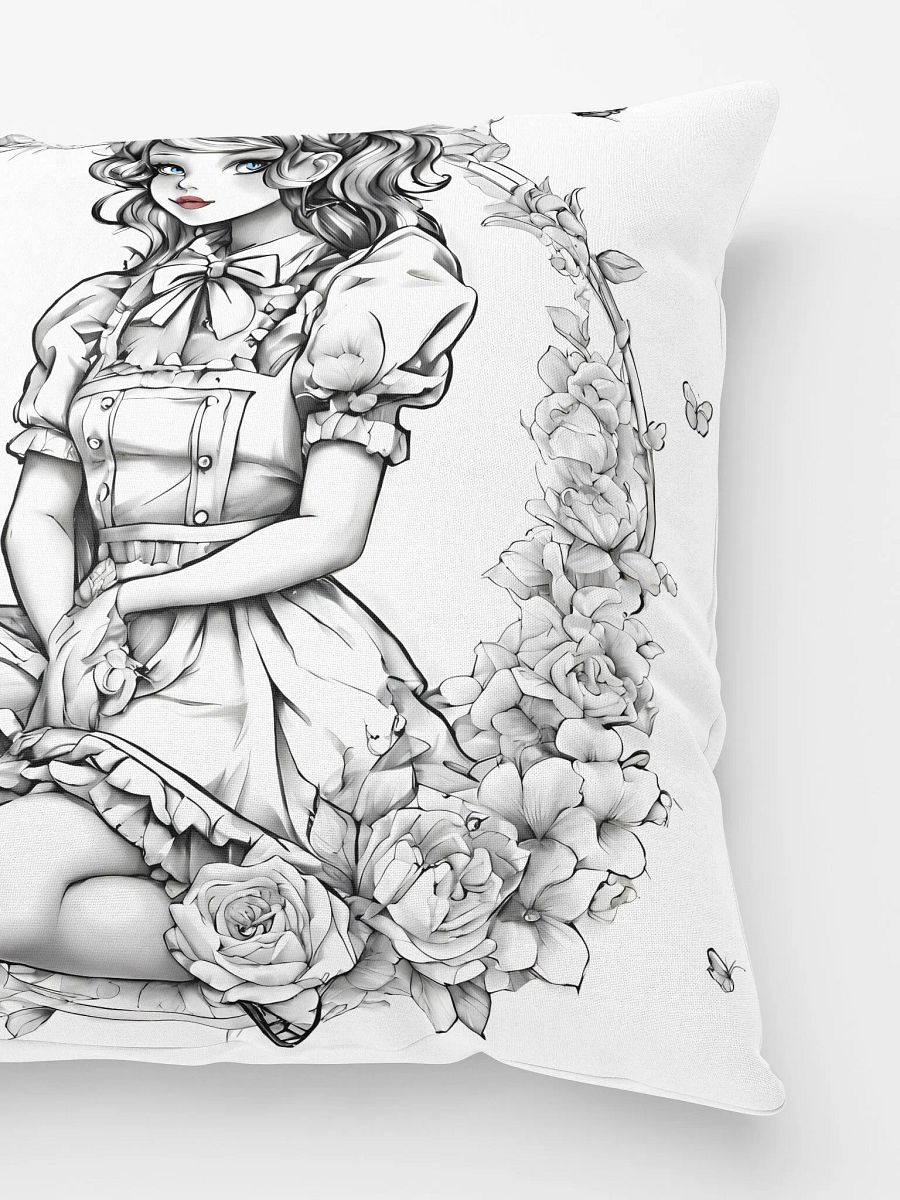 Monochrome Maid Floral Pillow product image (3)