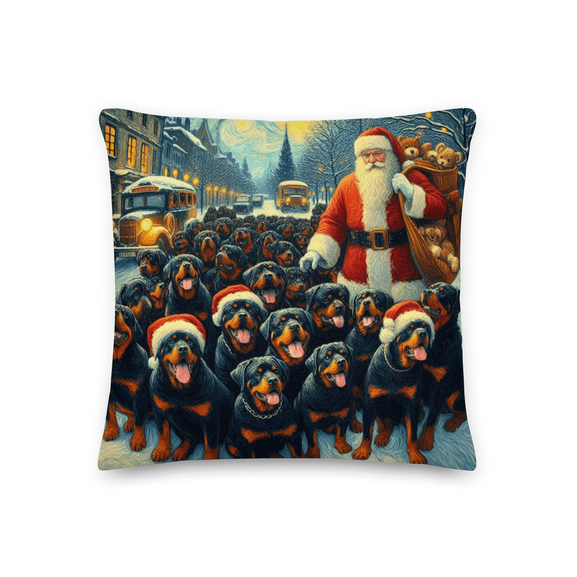 Santa's Rottweiler Wonderland Pillow product image (1)