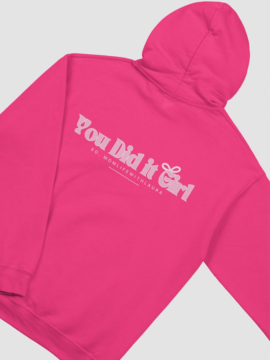 You Did it Girl Bow Hoodie - Hot Pink/Light Pink product image (4)