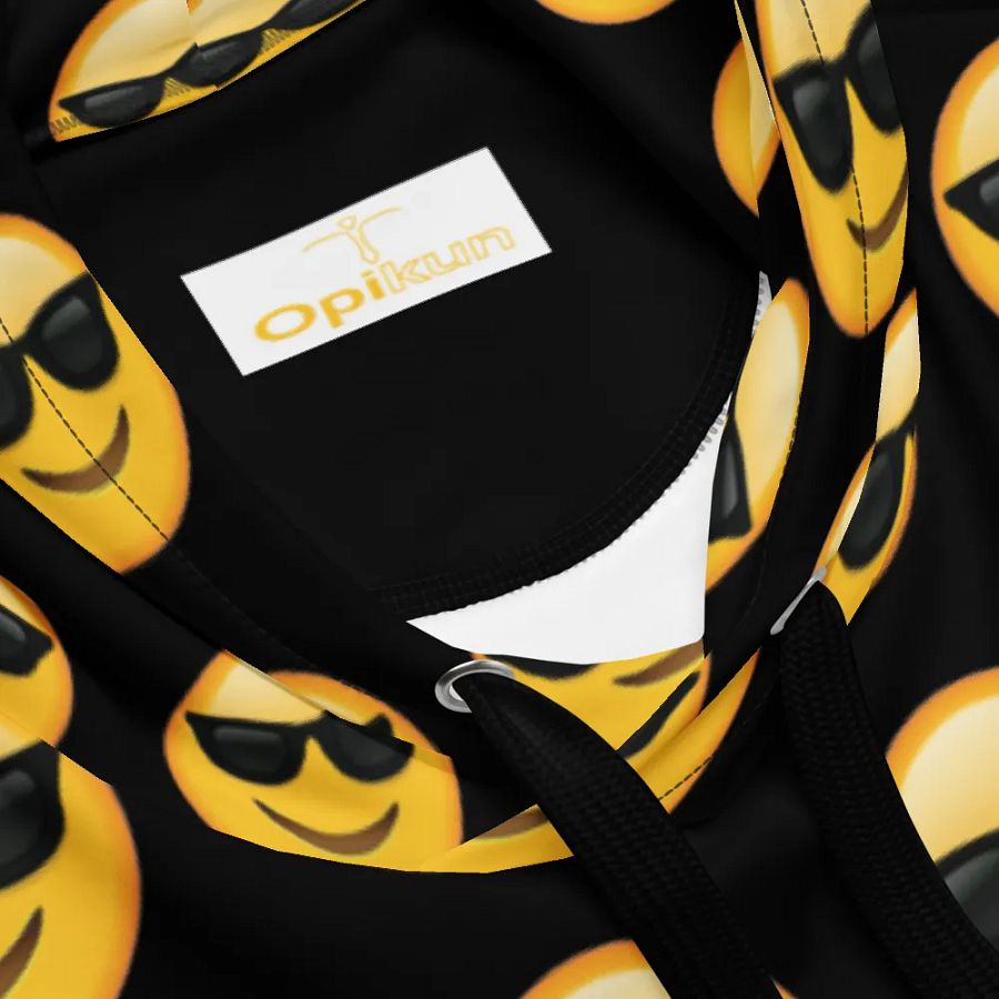 Cool Emoji - Black - All-Over Print Recycled Unisex Hoodie product image (6)