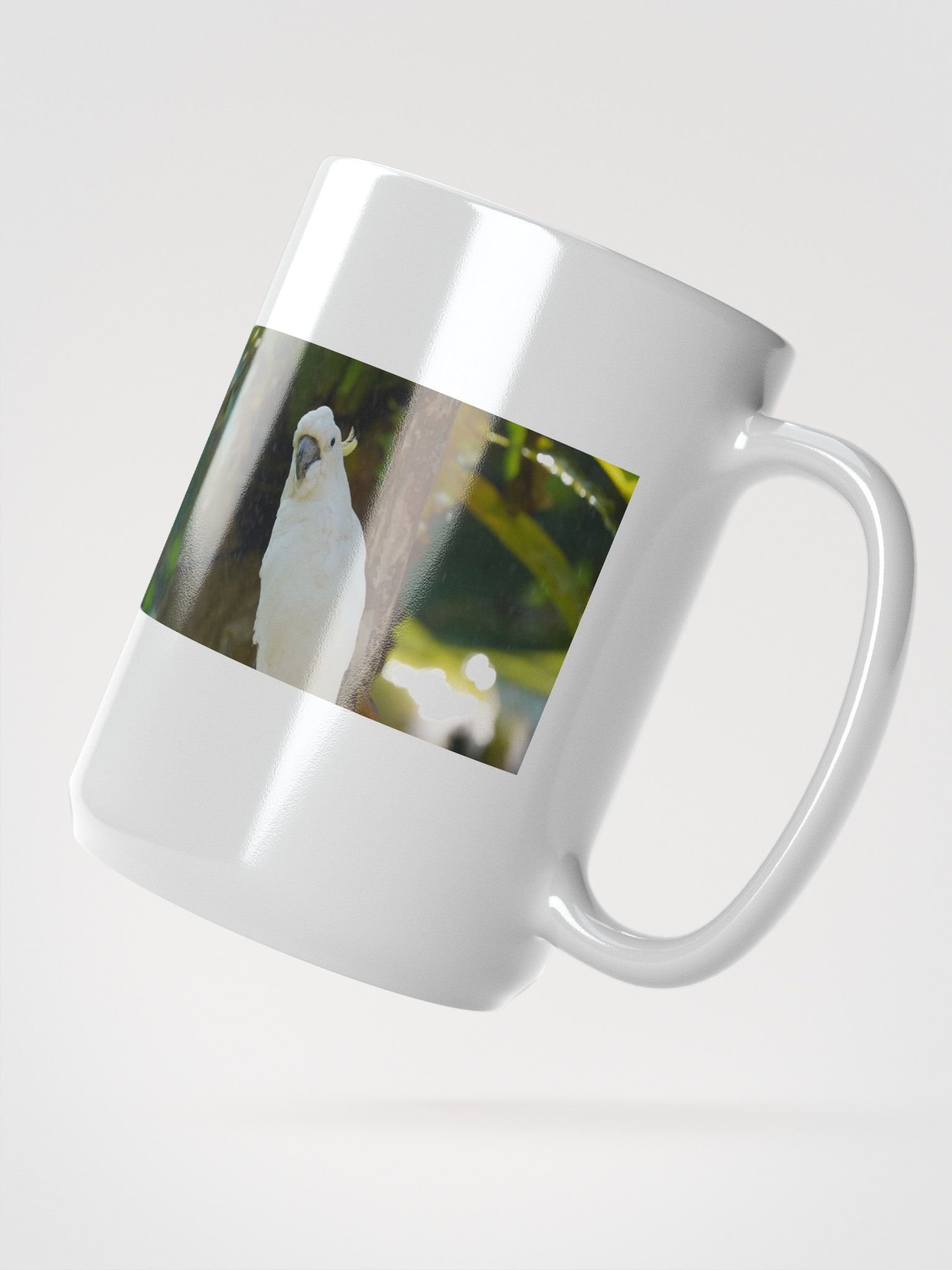 Crested Cockatoo White Glossy Mug product image (2)