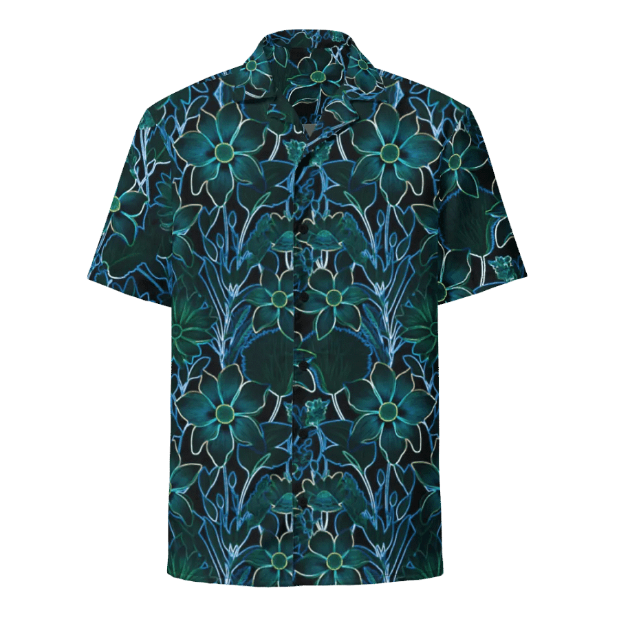 Trippy Floral in Teal and Blue/ Hawaiian Shirt by Sublicolor product image (4)