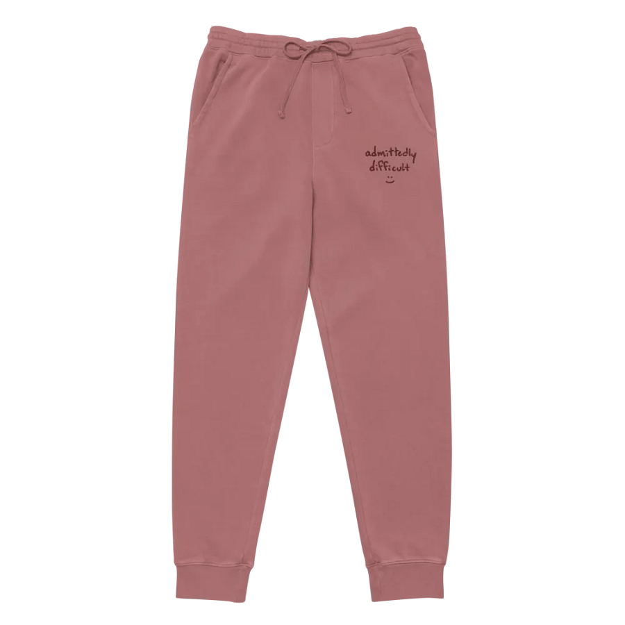 admittedly difficult (maroon thread) pigment dyed sweatpants product image (3)