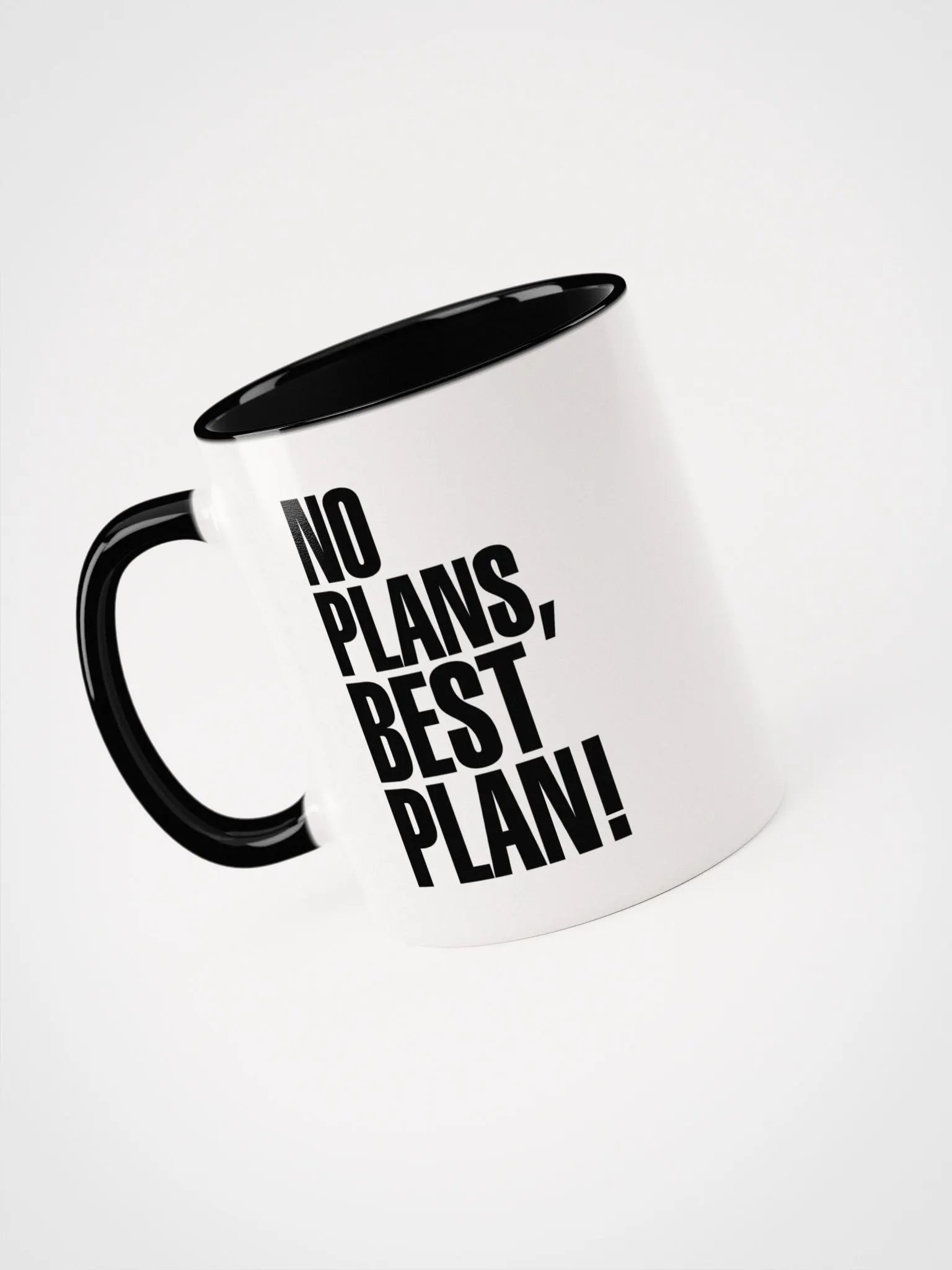 No plans, best plan! (Black and White Mug) product image (4)