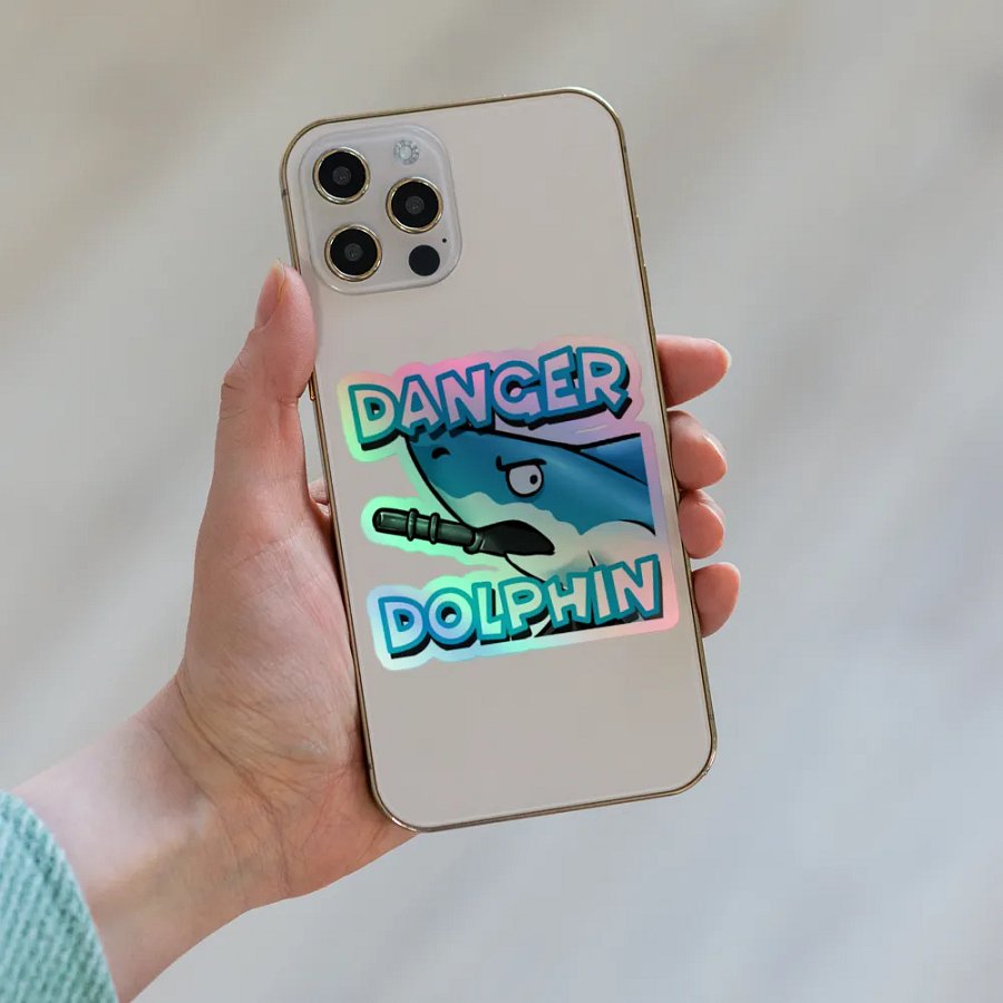 Danger Dolphin Holographic Sticker product image (8)
