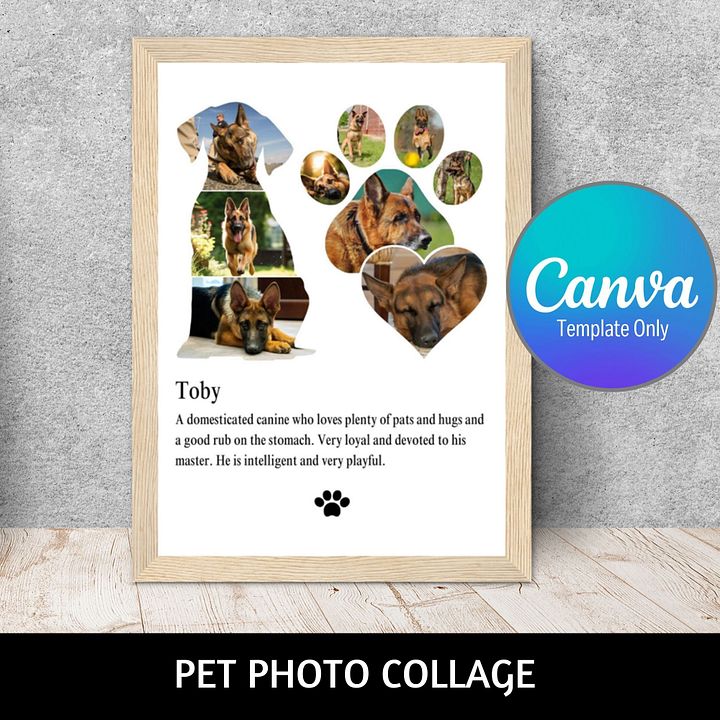 Dog Memorial Photo Collage Canva Template product image (1)