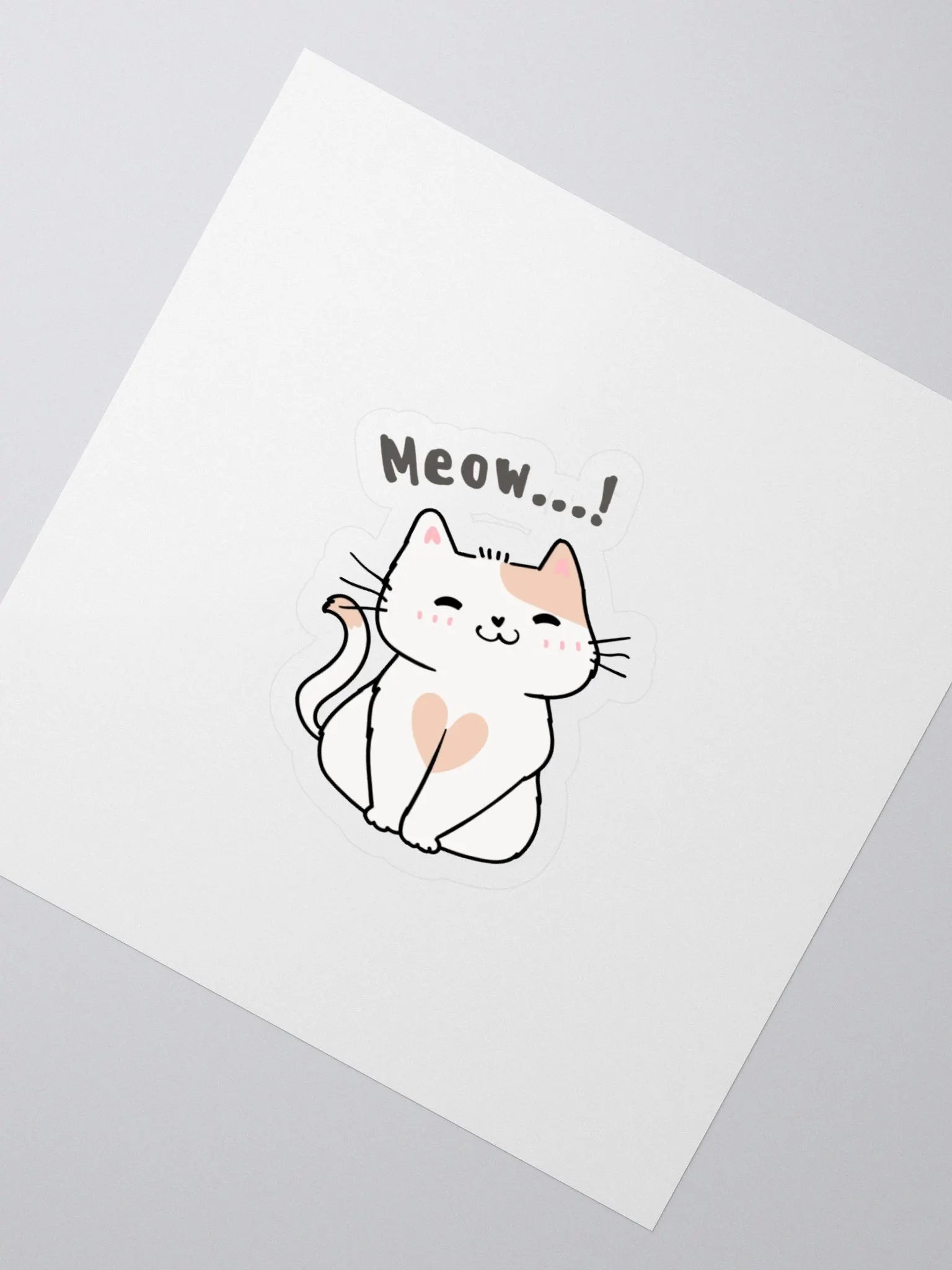 Blushing Cat Heart Stickers product image (2)