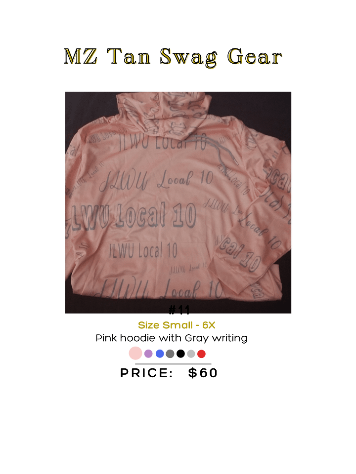 Pink & Gray All over ILWU local 10 hoodie product image (1)