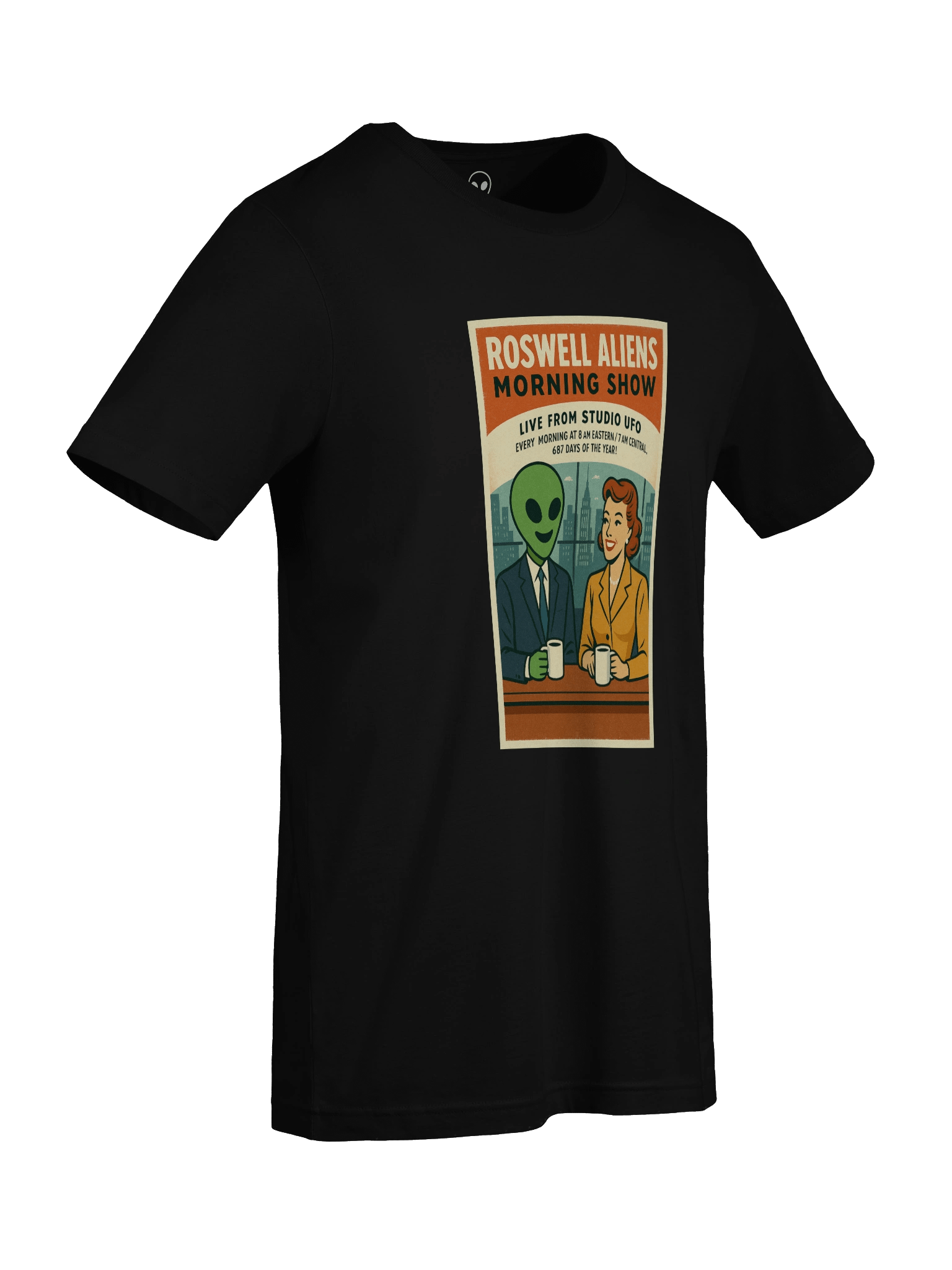 Studio UFO TV Anchorman Morning Show Roswell Aliens Retro 1950's Poster Unisex T-Shirt product image (9)