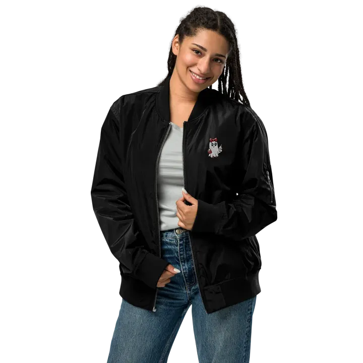 Stylish Ghost Embroidered Premium Recycled Bomber Jacket product image (2)