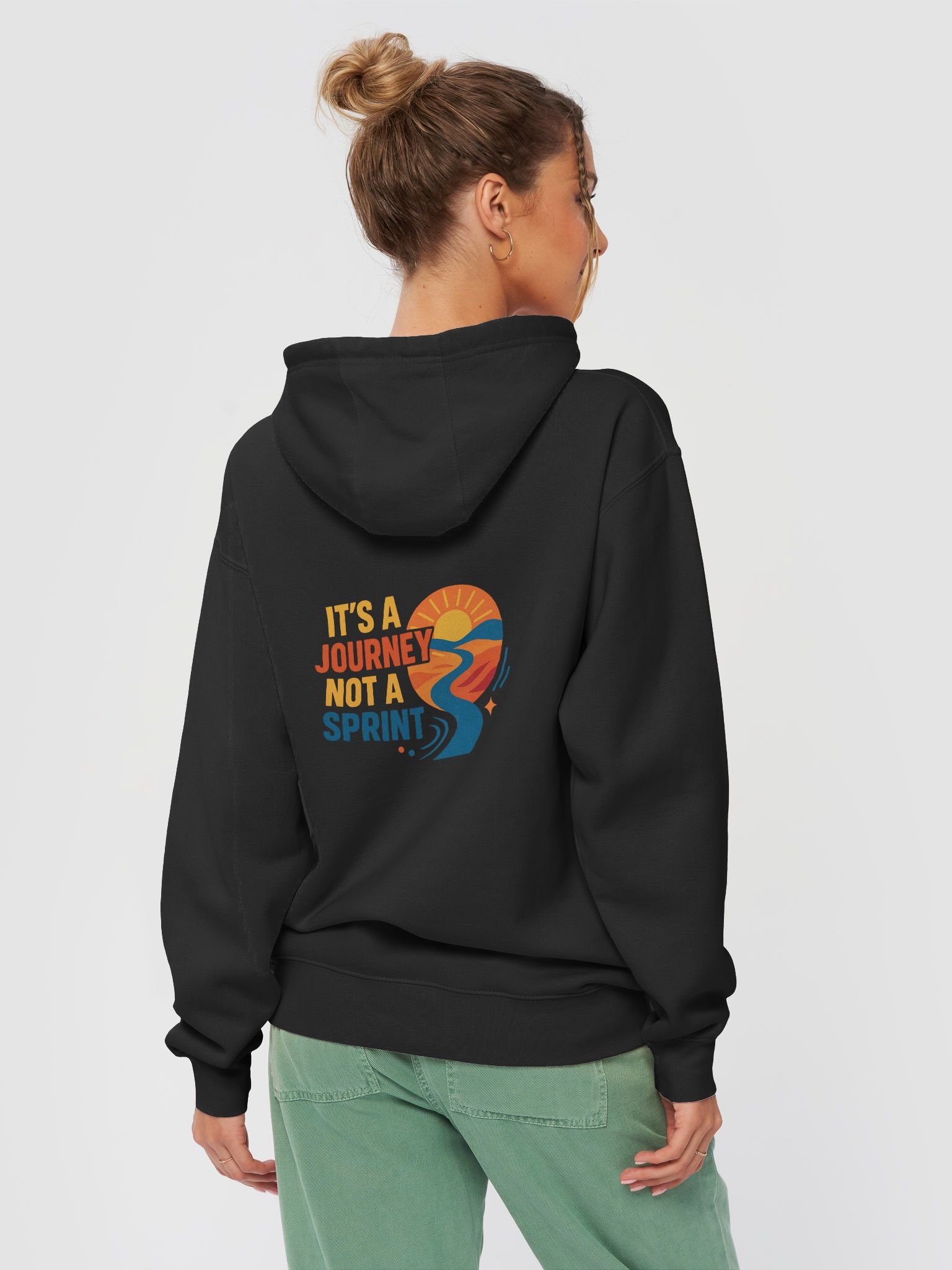 Journey Sunset Hoodie – Cozy Motivational Hoodie with Scenic Graphic & Inspirational Message product image (4)