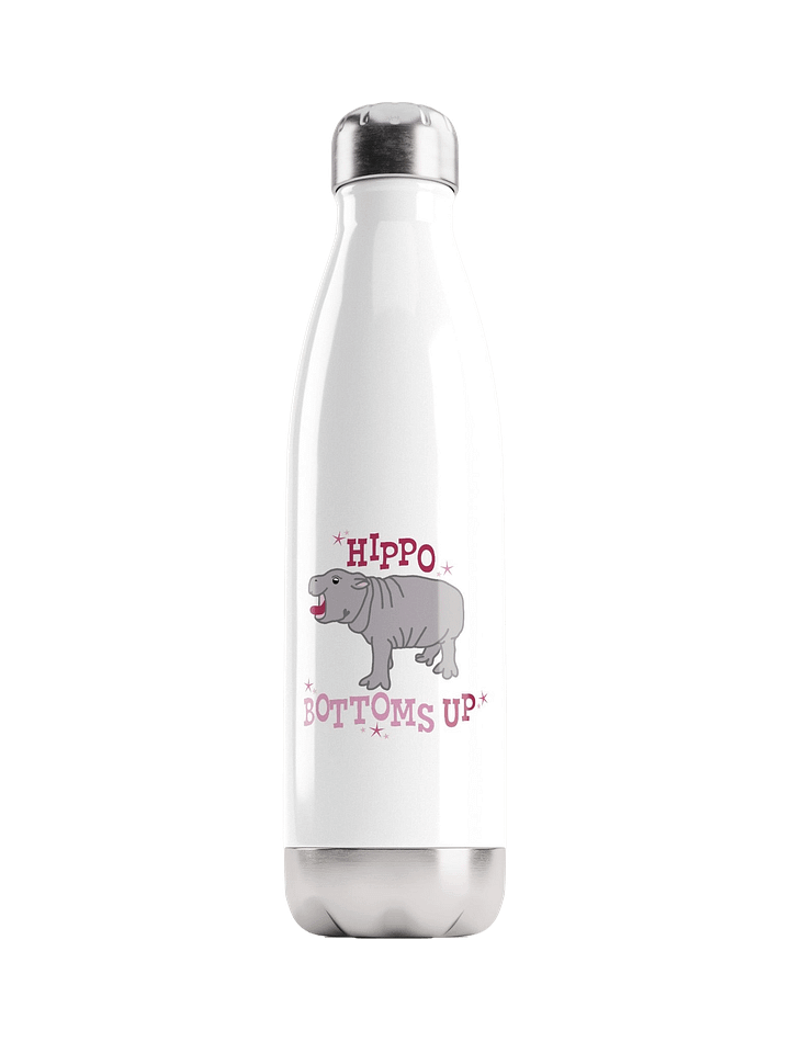 Hippo Bottoms Up Steel Water Bottle | Moo Deng Inspired Merch product image (4)