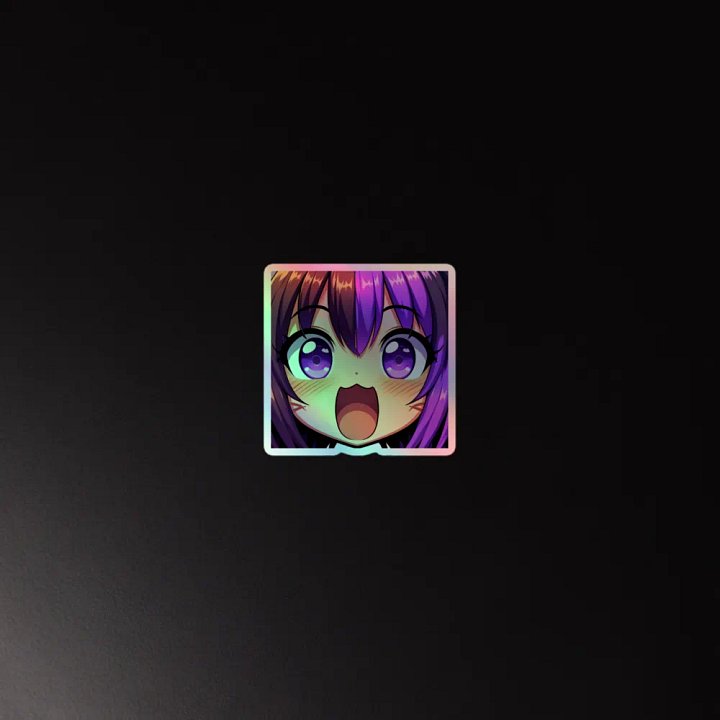 Violet Neko Gasp Holographic Sticker product image (4)