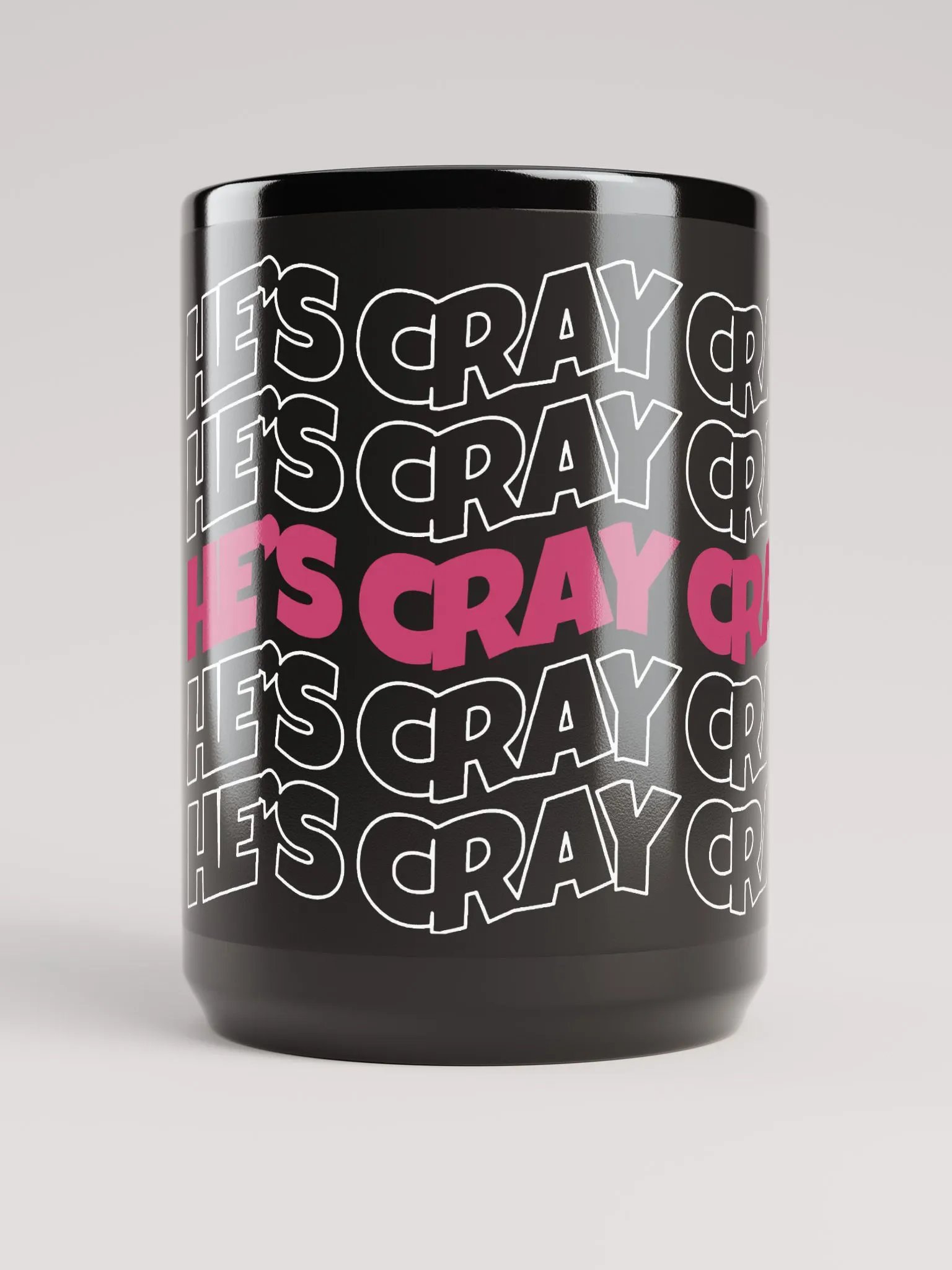 He's cray cray! Mug (pink/white) product image (5)