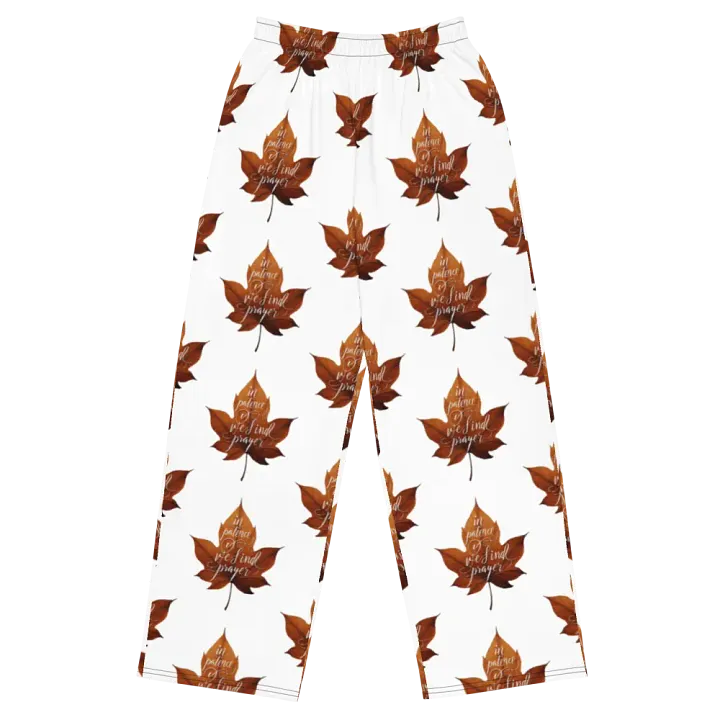 Maple Leaf All-Over Print Wide-Leg Pants product image (1)