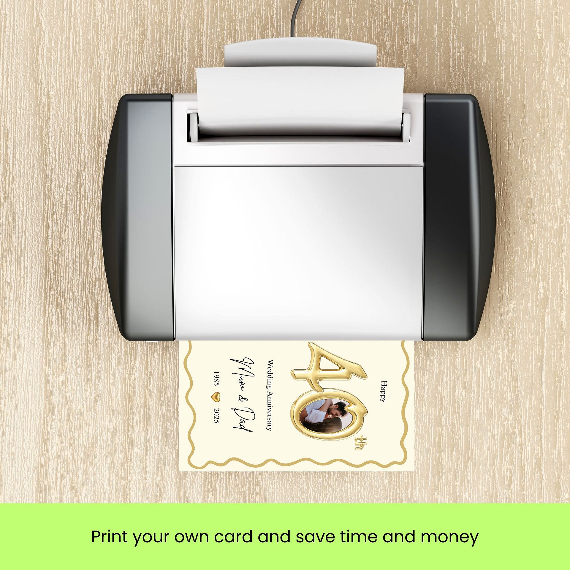 Gold Balloon-style 40th Year Wedding Anniversary Photo Card Template product image (9)