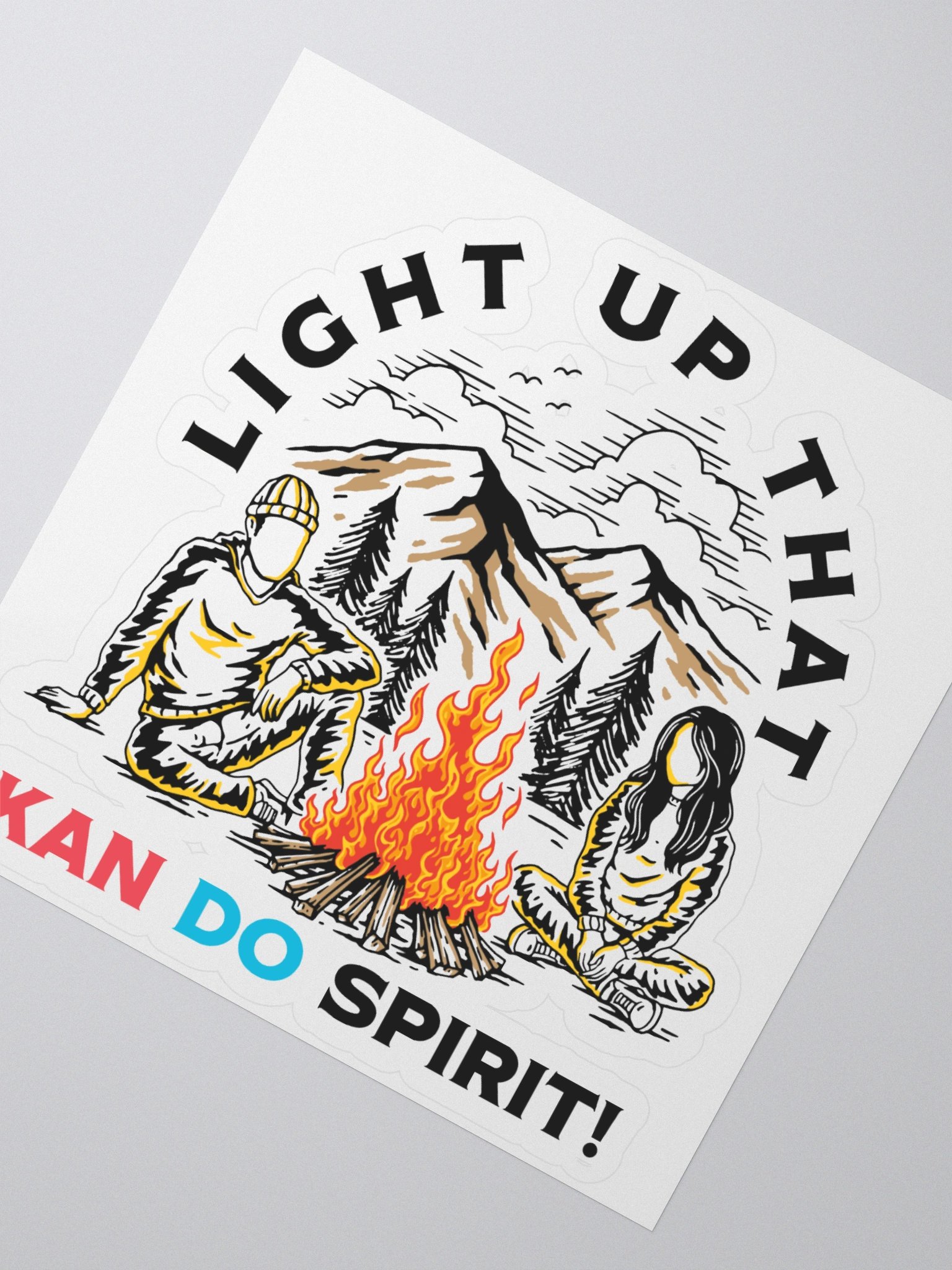Mountain Campfire Kiss Cut Stickers product image (2)