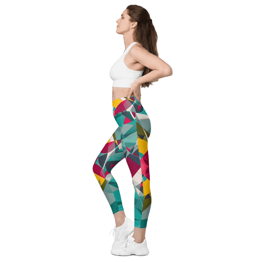 Abstract Lithographic Pattern Design Leggings with pockets - V9 product image (10)