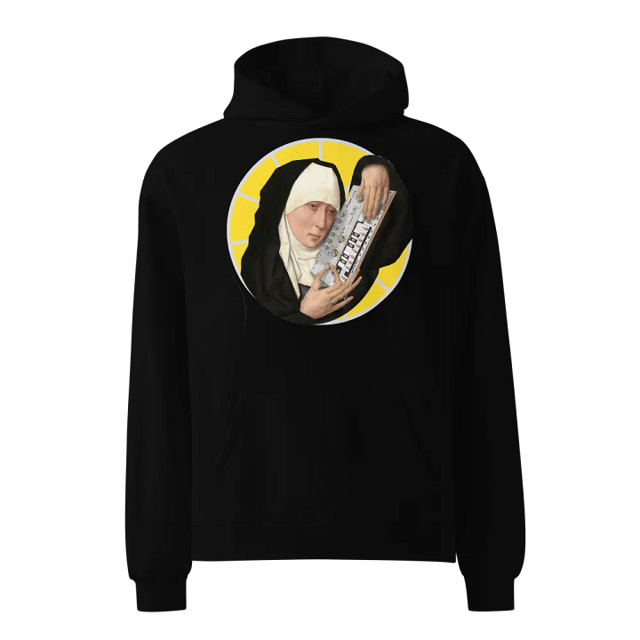 Mater Dolorosa meets Roland TB 303 by Frank Fonik Techno EDM Unisex Premium Oversized Hoodie product image (1)