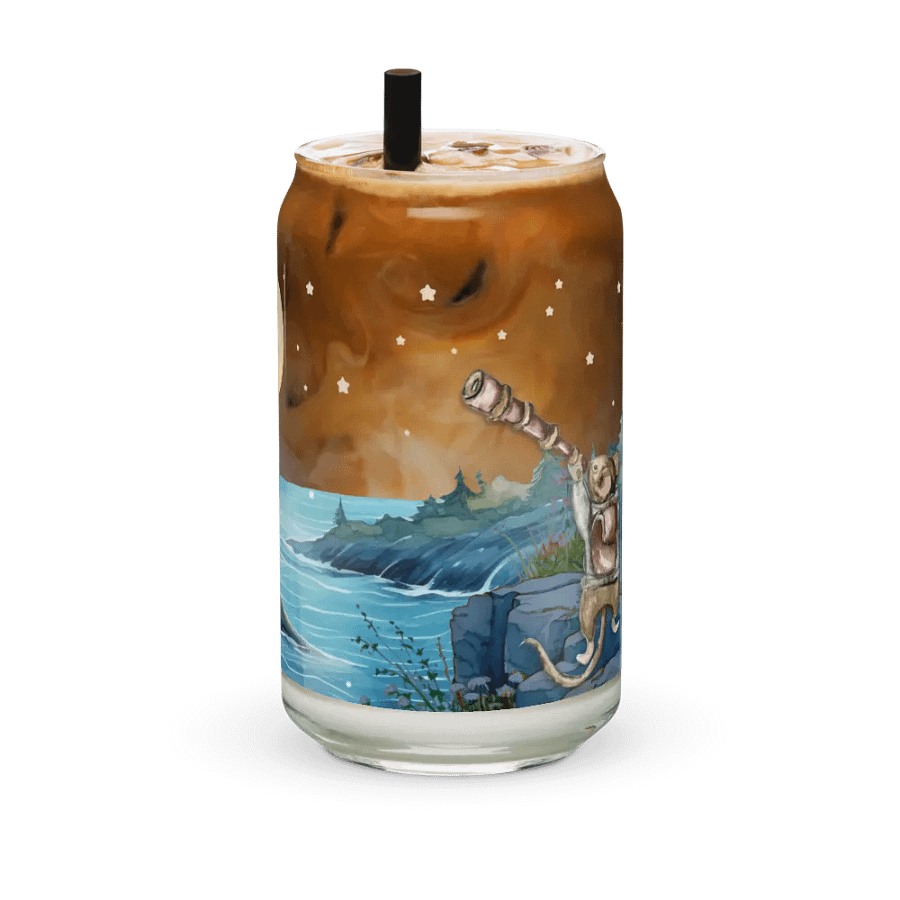 Celestial Mouse Stargazing Bliss Glass Can | 16 oz Magical Night Sky Drinkware product image (12)