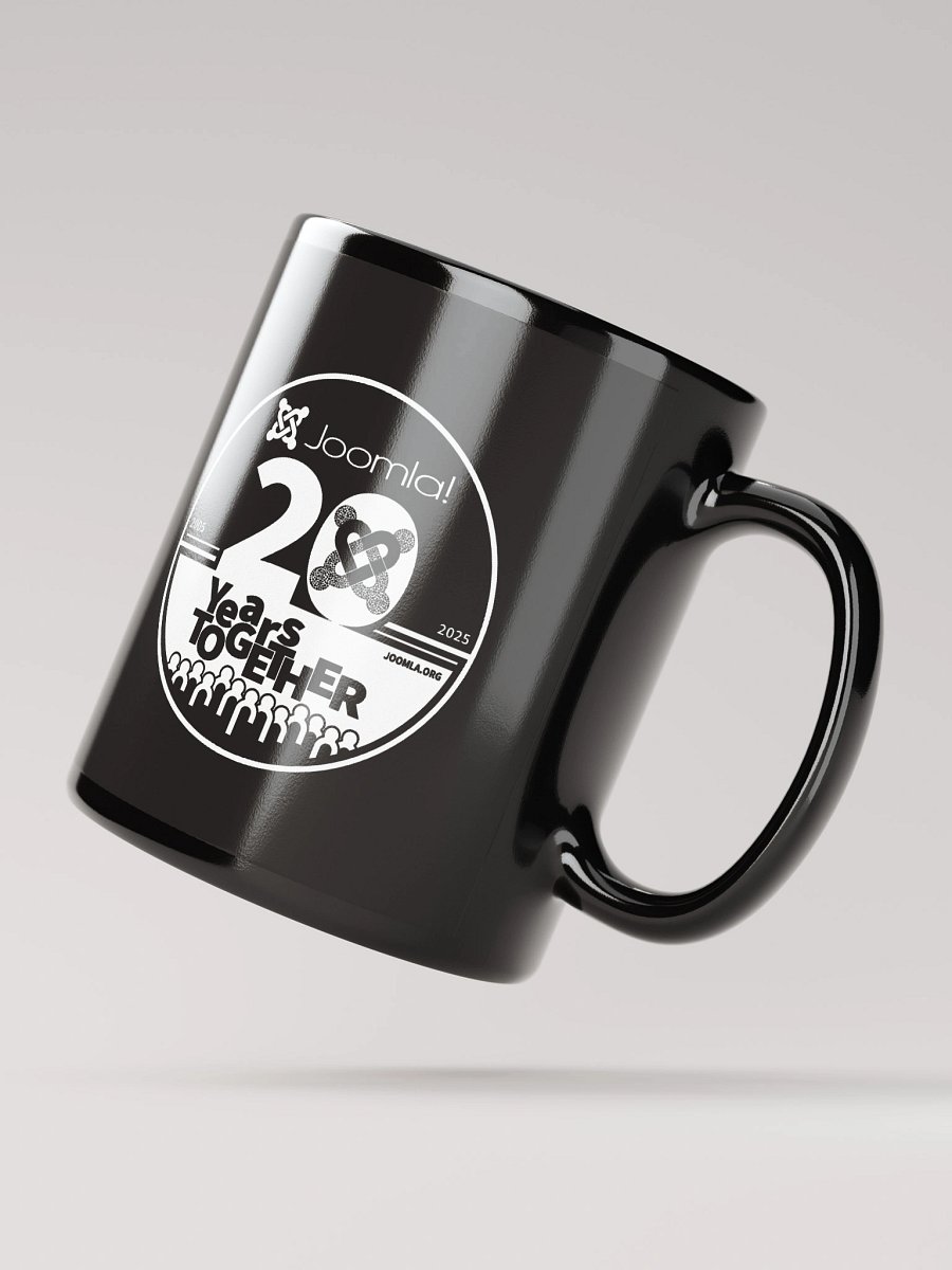 Joomla 20th Anniversary Edition<br /> — Black Glossy Mug — product image (2)