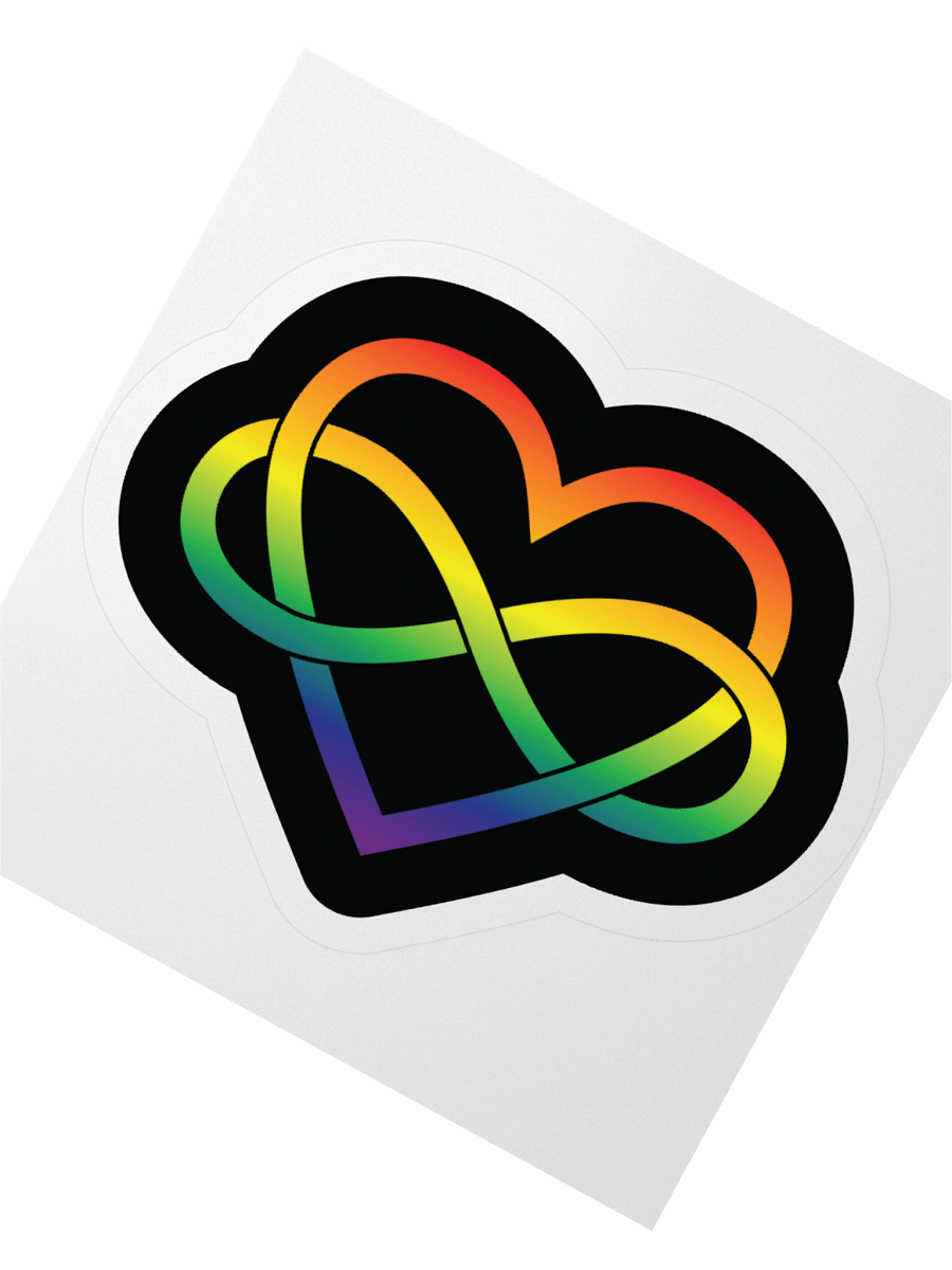 Rainbow Pride Gradient Polyamory Infinity Heart Sticker product image (4)