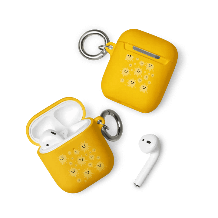 Yellow Printed Air Pod Cases product image (1)