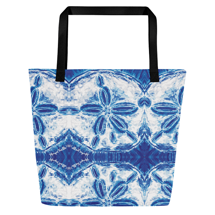 Sand Dollar Tie-Dye | Royal Blue & White Tote Bag | by Monique Faella Designs™ product image (1)