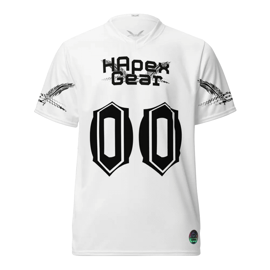 Kaidoom Dev - White - Recycled Unisex Sports Jersey - Black HApex Gear Black Logo product image (3)