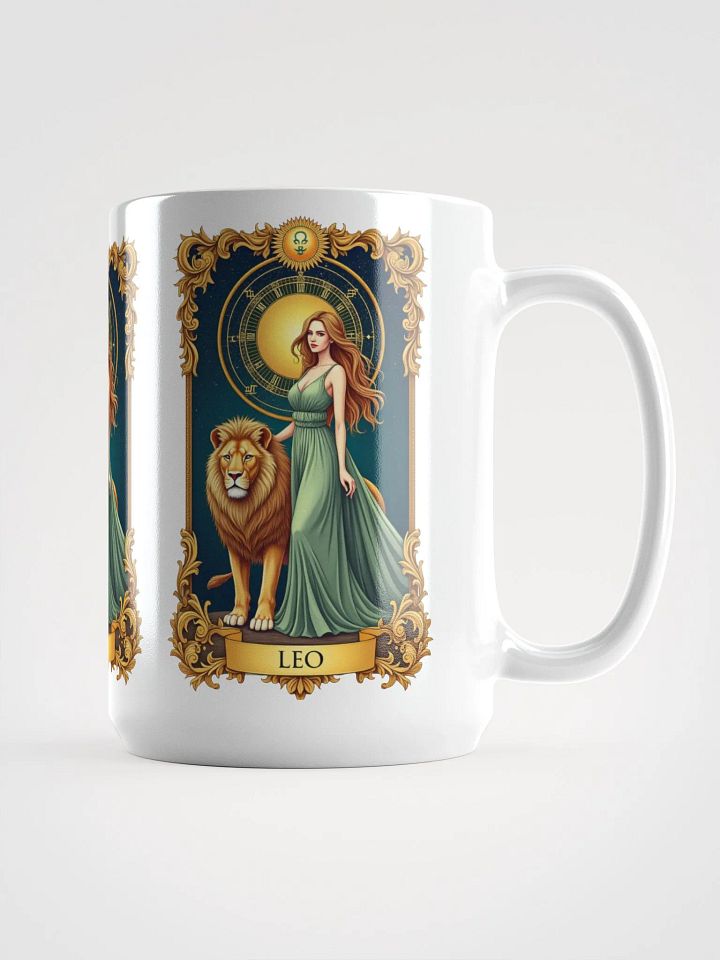 Leo Zodiac Tarot Design - Majestic Lion and Goddess Aesthetic product image (1)