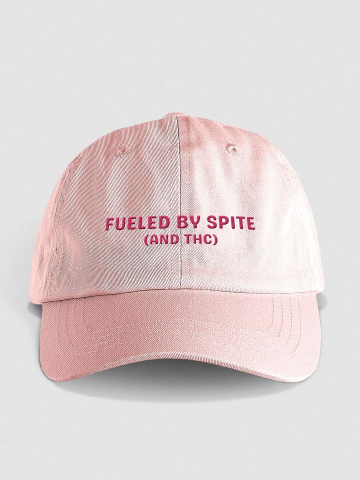 FUELED BY SPITE (pink thread) embroidered pastel dad hat product image (1)