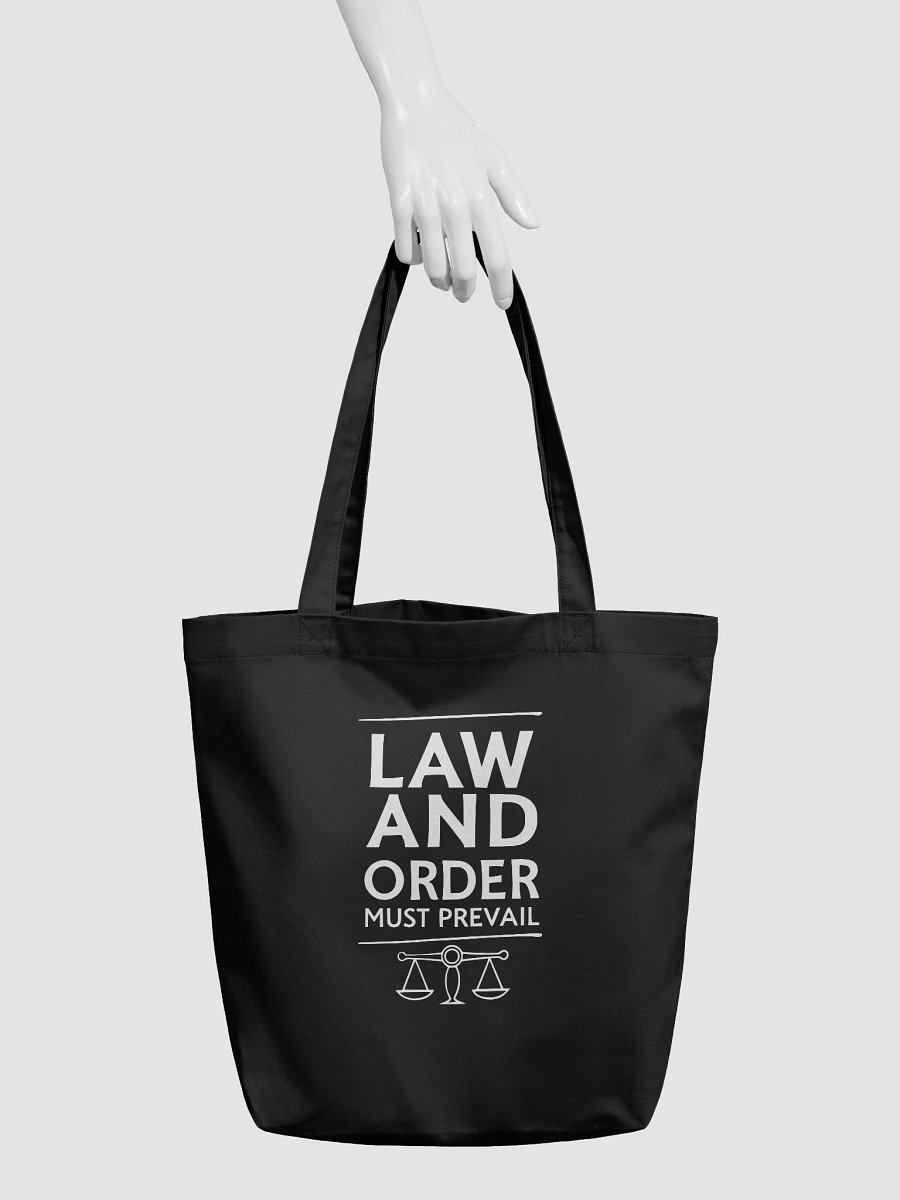 "Law & Order Must Prevail" black tote product image (3)